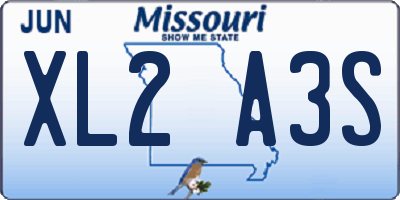 MO license plate XL2A3S