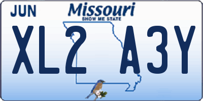 MO license plate XL2A3Y