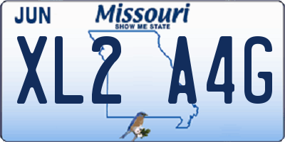 MO license plate XL2A4G