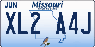 MO license plate XL2A4J