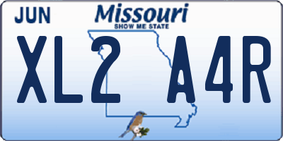 MO license plate XL2A4R