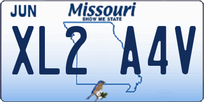 MO license plate XL2A4V