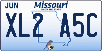 MO license plate XL2A5C
