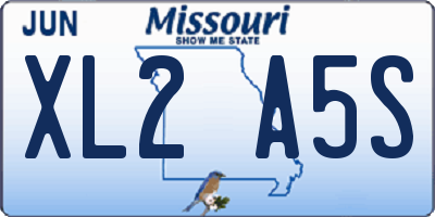 MO license plate XL2A5S