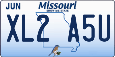 MO license plate XL2A5U