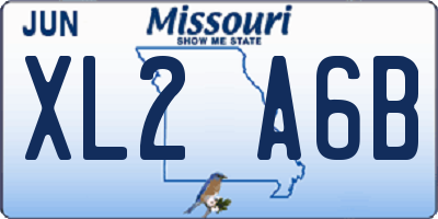 MO license plate XL2A6B