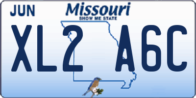 MO license plate XL2A6C
