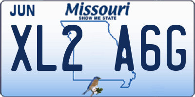 MO license plate XL2A6G
