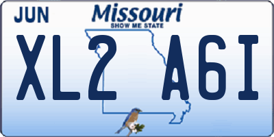 MO license plate XL2A6I