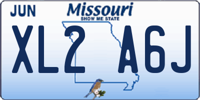 MO license plate XL2A6J