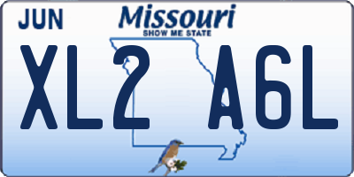 MO license plate XL2A6L