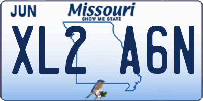 MO license plate XL2A6N