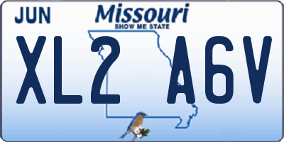 MO license plate XL2A6V