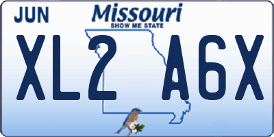 MO license plate XL2A6X
