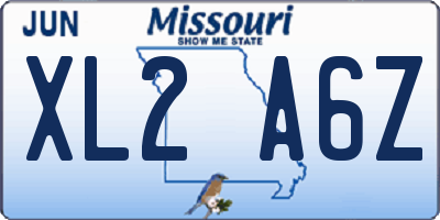 MO license plate XL2A6Z