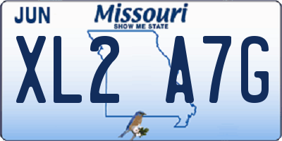 MO license plate XL2A7G