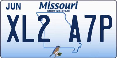 MO license plate XL2A7P