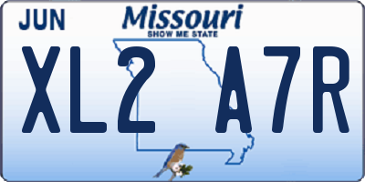 MO license plate XL2A7R