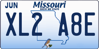 MO license plate XL2A8E