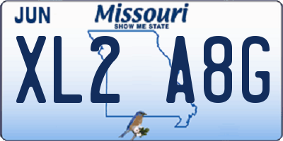 MO license plate XL2A8G