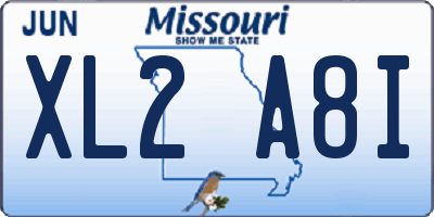 MO license plate XL2A8I