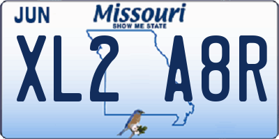 MO license plate XL2A8R