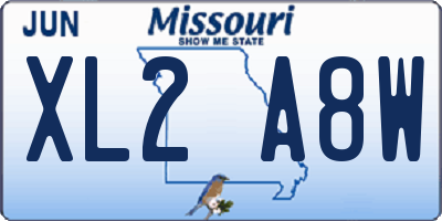 MO license plate XL2A8W