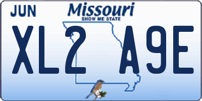 MO license plate XL2A9E