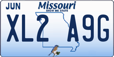 MO license plate XL2A9G
