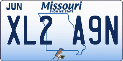 MO license plate XL2A9N