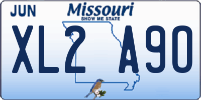 MO license plate XL2A9O