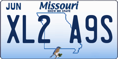 MO license plate XL2A9S