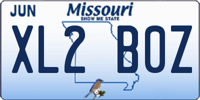MO license plate XL2B0Z