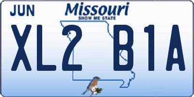 MO license plate XL2B1A