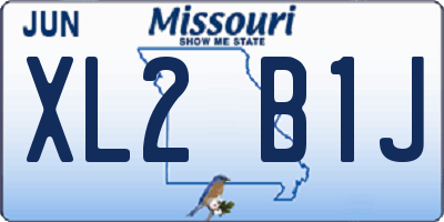 MO license plate XL2B1J