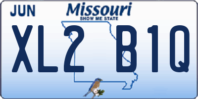 MO license plate XL2B1Q