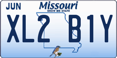 MO license plate XL2B1Y