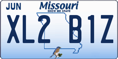 MO license plate XL2B1Z