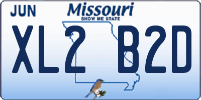MO license plate XL2B2D