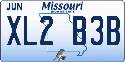 MO license plate XL2B3B