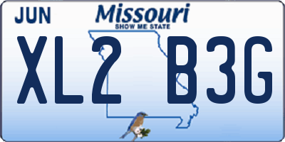 MO license plate XL2B3G
