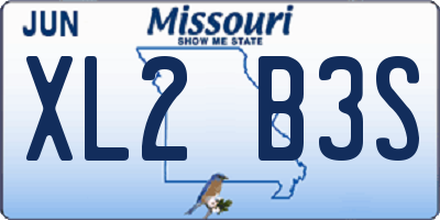 MO license plate XL2B3S
