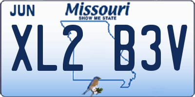 MO license plate XL2B3V