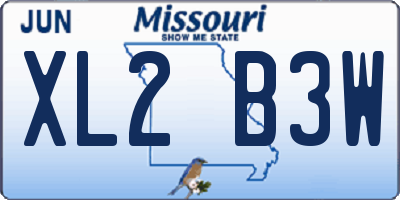 MO license plate XL2B3W