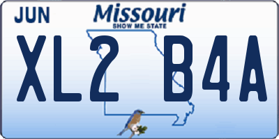 MO license plate XL2B4A