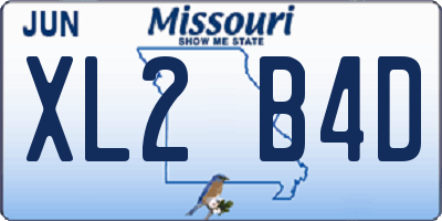 MO license plate XL2B4D