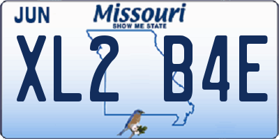 MO license plate XL2B4E