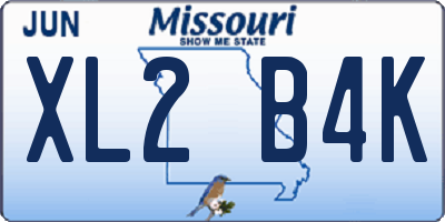 MO license plate XL2B4K