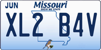 MO license plate XL2B4V