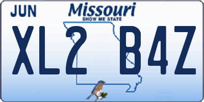MO license plate XL2B4Z